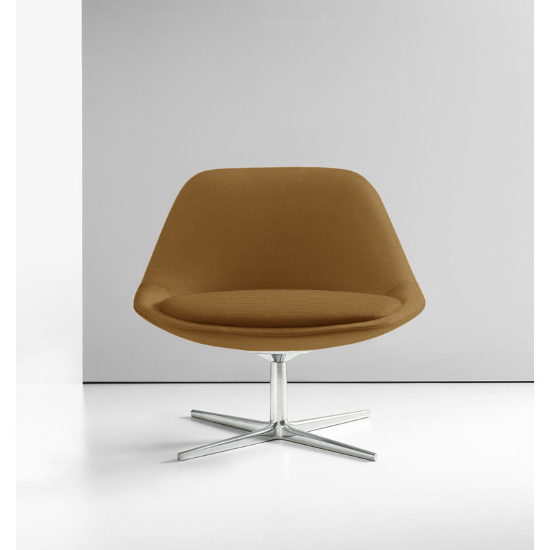 Chiara Lounge Chair, Polished Aluminum, Vella Peppercorn
