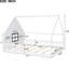 Lit double en bois blanc avec fenêtre et clôture - Structure solide +, jeu à DEL, sans sommier pour la taille de la chambre à coucher et construction robuste, ténacité, fascination, éminence-85847551