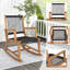 Ensemble de chaises berçantes en bois d'acacia avec table basse et corde de patio toutes saisons Winston Porter