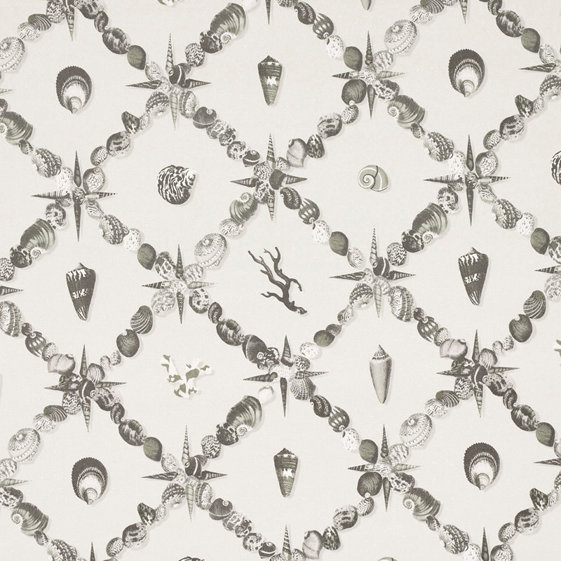 Schumacher x Charlap Hyman & Herrero / Pilar Almon Grotto Treillage Wallpaper, Ivory