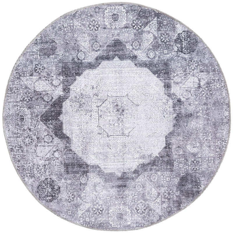 Floral Indoor Rug, Round 6'