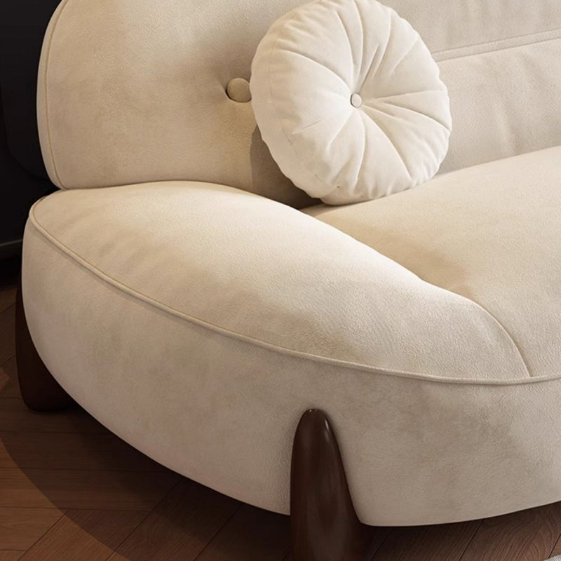 Canapé modulaire moderne en polyester blanc crème, H 33,86 po x l 110,24 po x P 40,16 po, 4