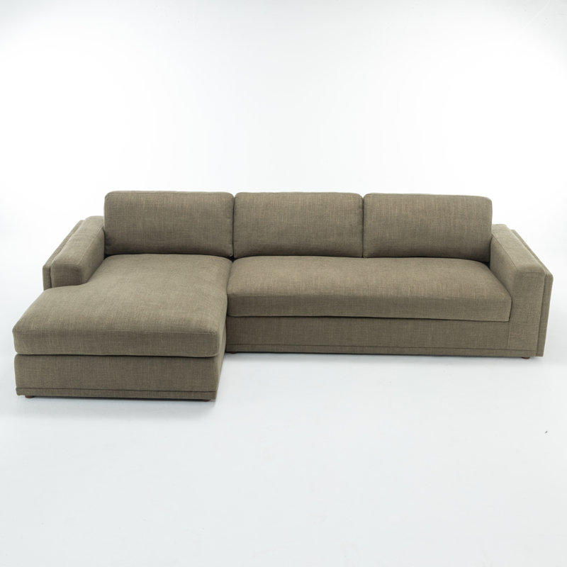 Essex 2-Piece 118" Upholstered Sectional, Orienté à gauche (vu de face), Mélange de coton