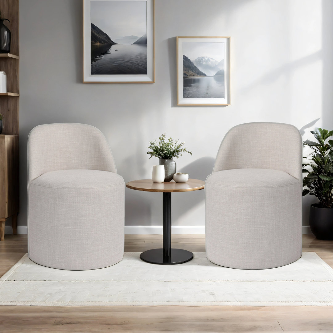 Nian 22" Wide Modern Curved Backrest Design Upholstered Accent Side Chair Ivy Bronx