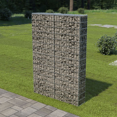 Panier en Gabion avec couvercles en acier galvanisé vidaXL, capacité de charge élevée