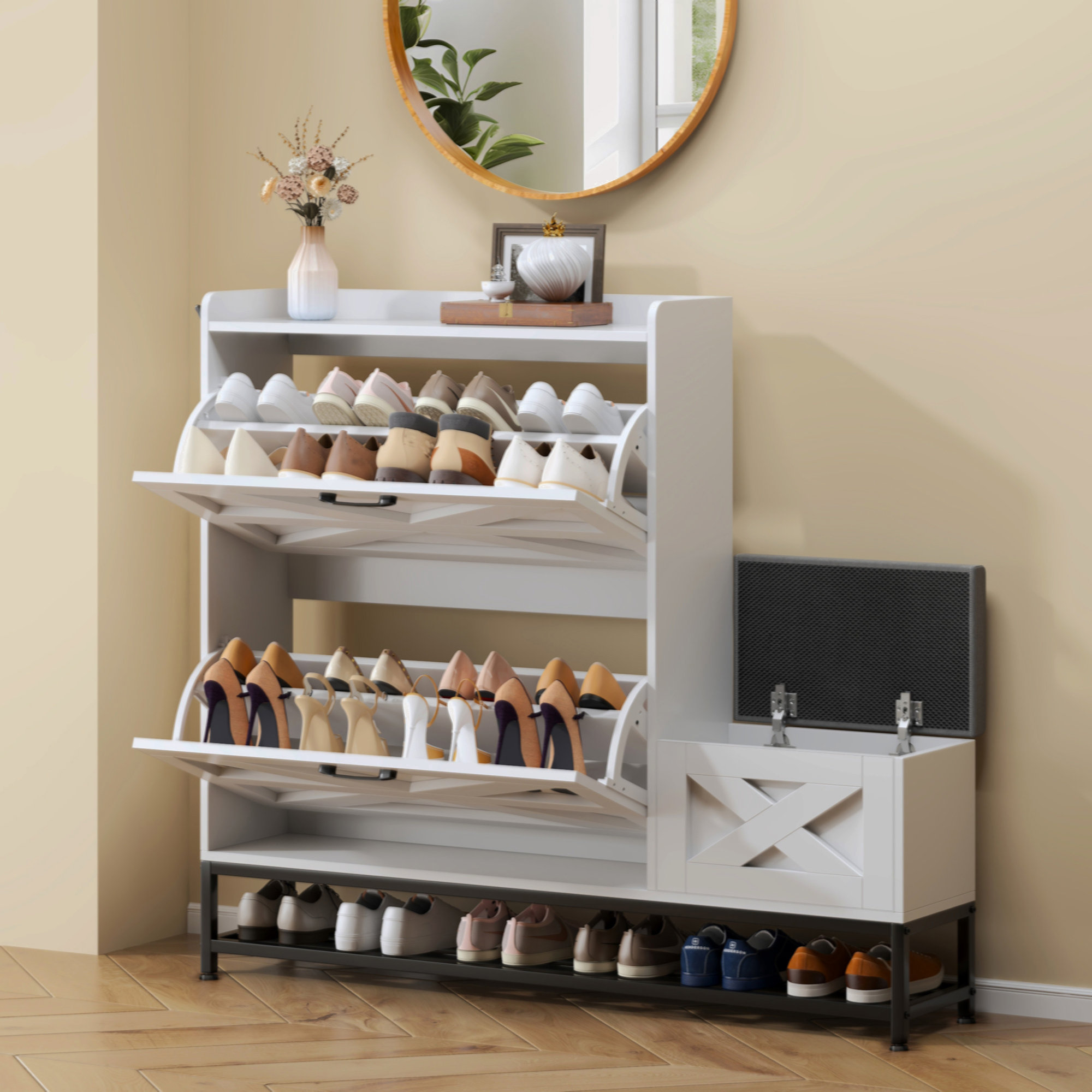 Gracie Oaks Shoe Cabinet, Entry Home Shoe Cabinet, Entrance