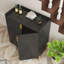 Buffet moderne à 2 portes avec porte-bouteilles et tablette de rangement réglable-384661797