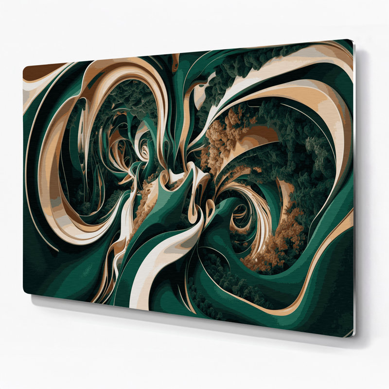 «Biomorphic Abstraction 90», art mural en métal vert, H 12 po x l 18 po