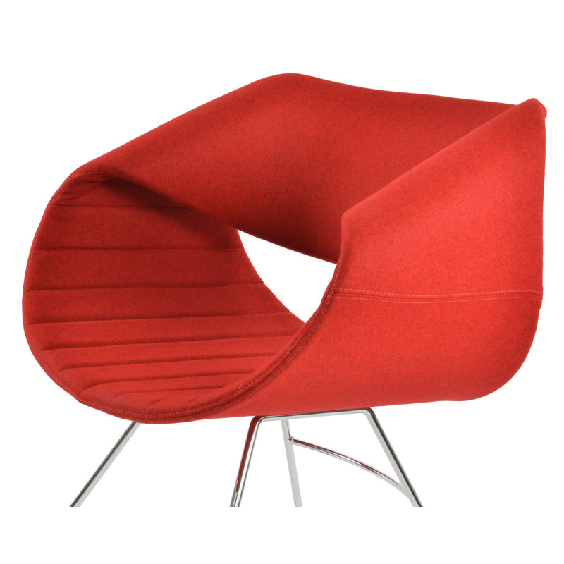 Fauteuil Seminyak, Rouge, Chrome