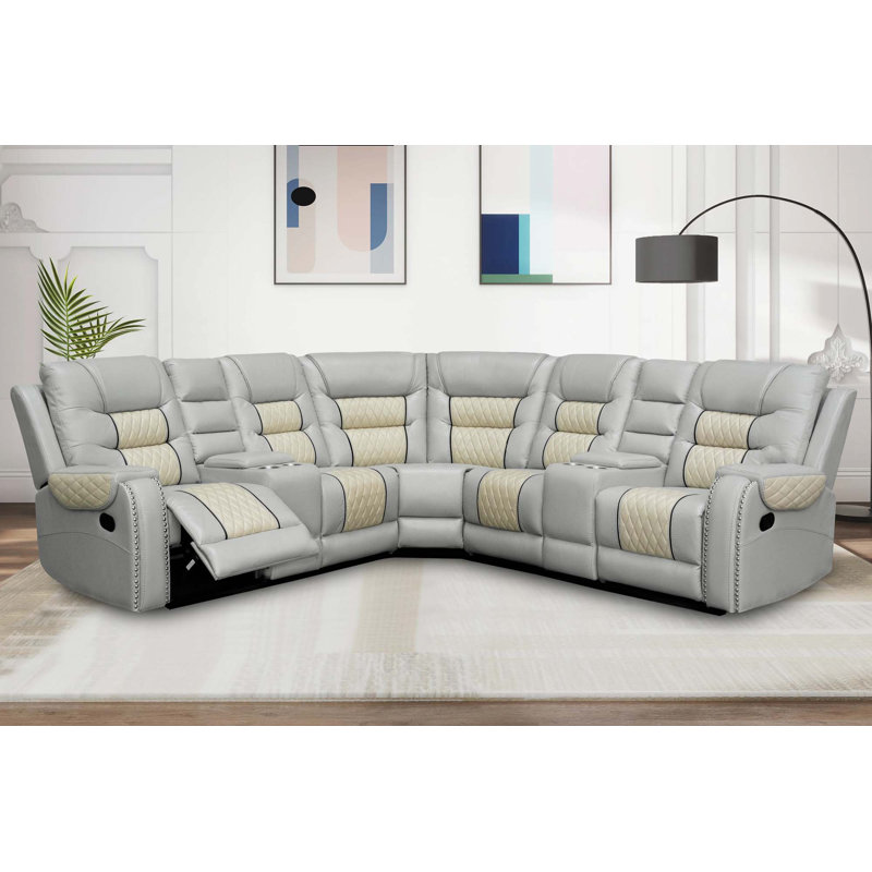 Bikales 3-Pieces 193.6" Pillow Top Arms Reclining Sofa, Beige