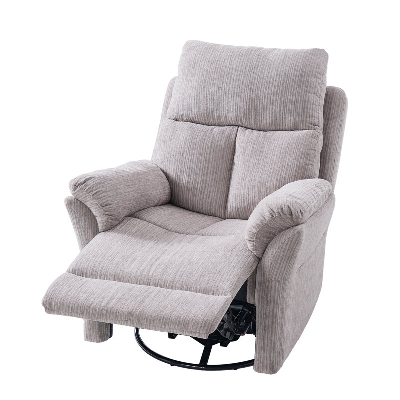 Fauteuil inclinable manuel berçant 28 po en chenille, Chenille beige