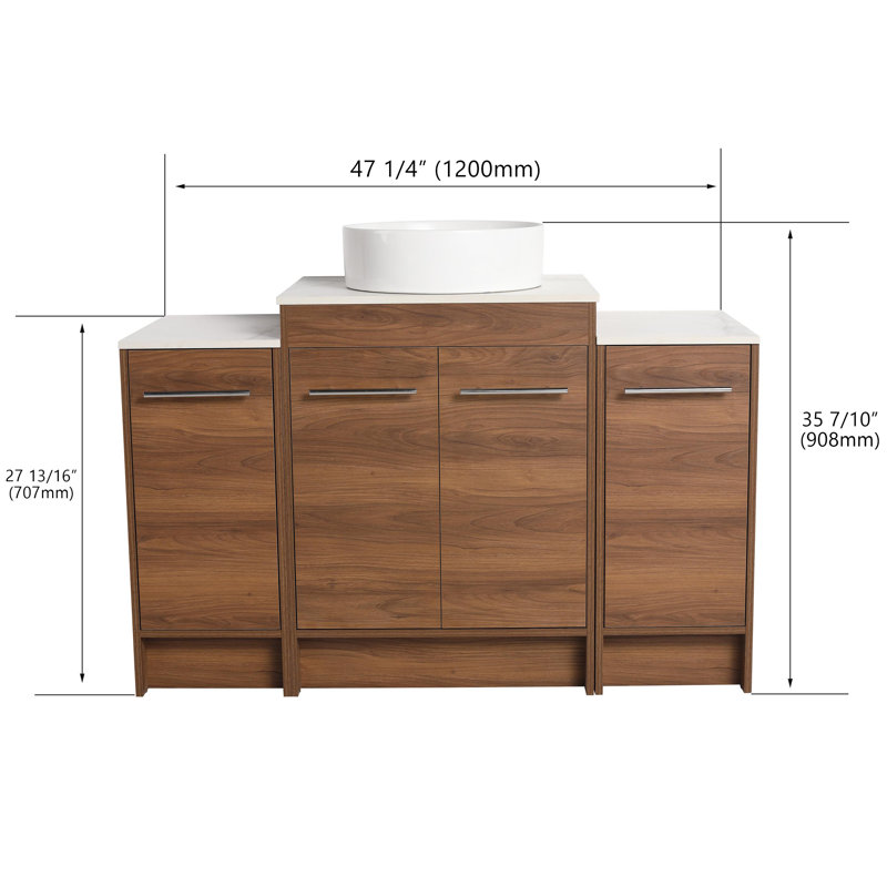 Mathijs 47.24'' Single Bathroom Vanity with Ceramic Top