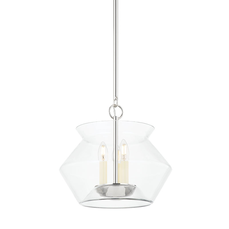 Edmonton 3 Light Lantern, 14" H x 15" W x 15" D, Polished Nickel