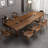 Nut-brown Rectangular Solid Wood desk-964761094