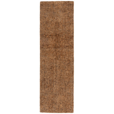Clairann 101 Hand Tufted Imported Handspun Wool/Cotton No Pattern Indoor Use Only Rug in Gold/Brown