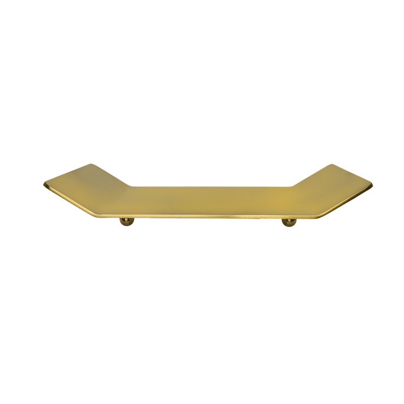 Stainless Steel Flat Napkin Holder, 9.8" W x 6.7" D, Satin Brass