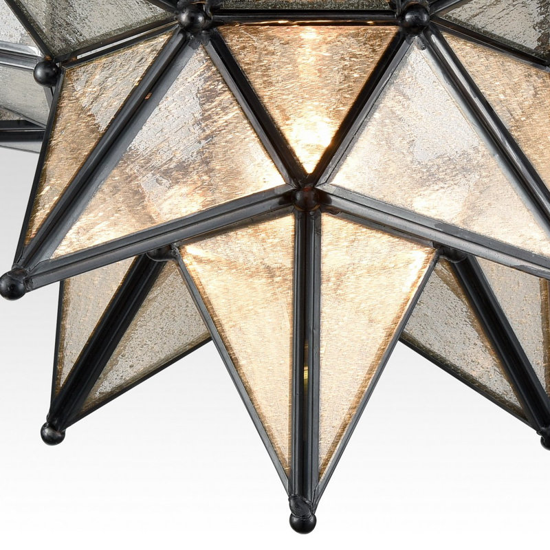 Overturf Glass Flush Mount, Black