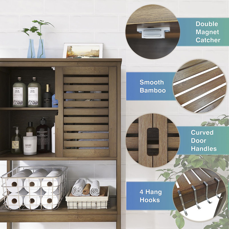 Bahia Bamboo Over The Toilet Storage, Walnut