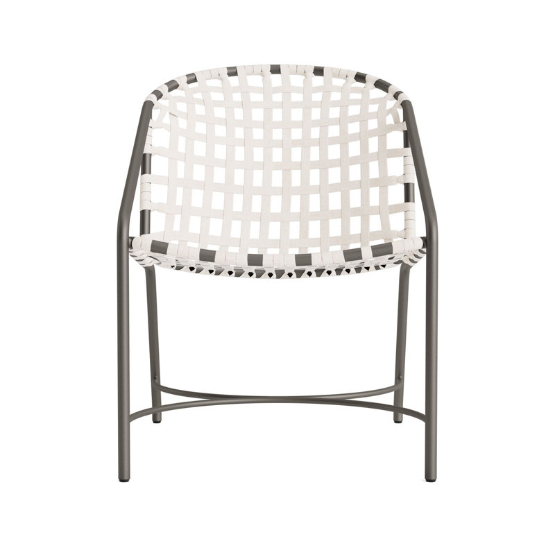 Kantan Outdoor Lounge Chair, Mica/White Suncloth Lace