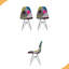 Chaise d'appoint en tissu patchwork de style bohémien avec pieds chromés