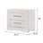 2-Drawer Nightstand Bedside Table High Gloss-1031666348