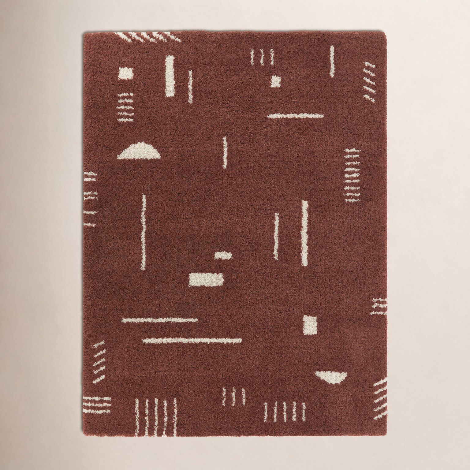 Morin Geometric Shag Rug, Rectangle 4'4" x 6'