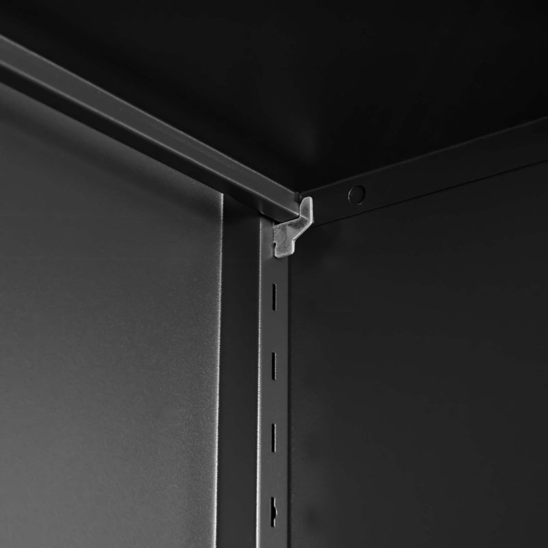 Armoire de rangement à 2 portes en métal, armoire en acier thermolaqué avec 3 tablettes robustes réglables, porte magnétique et conception anti-basculement, organisateur autoportant pour cuisine, salle à manger, salon, bureau