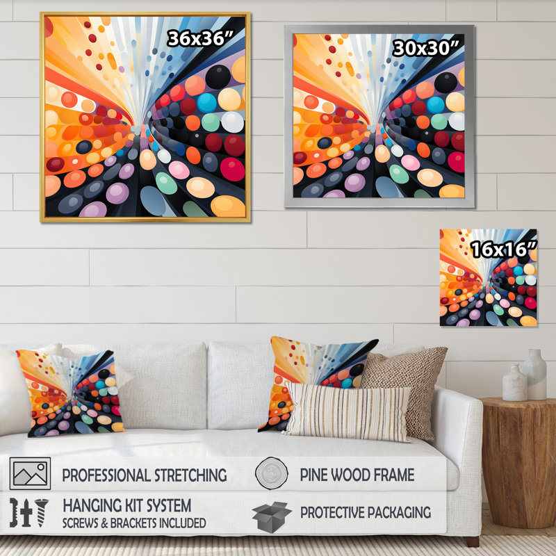 Opt Optic Elixir II - Imprimé, Cadre simple noir, H 36 po x l 36 po x P 1,5 po