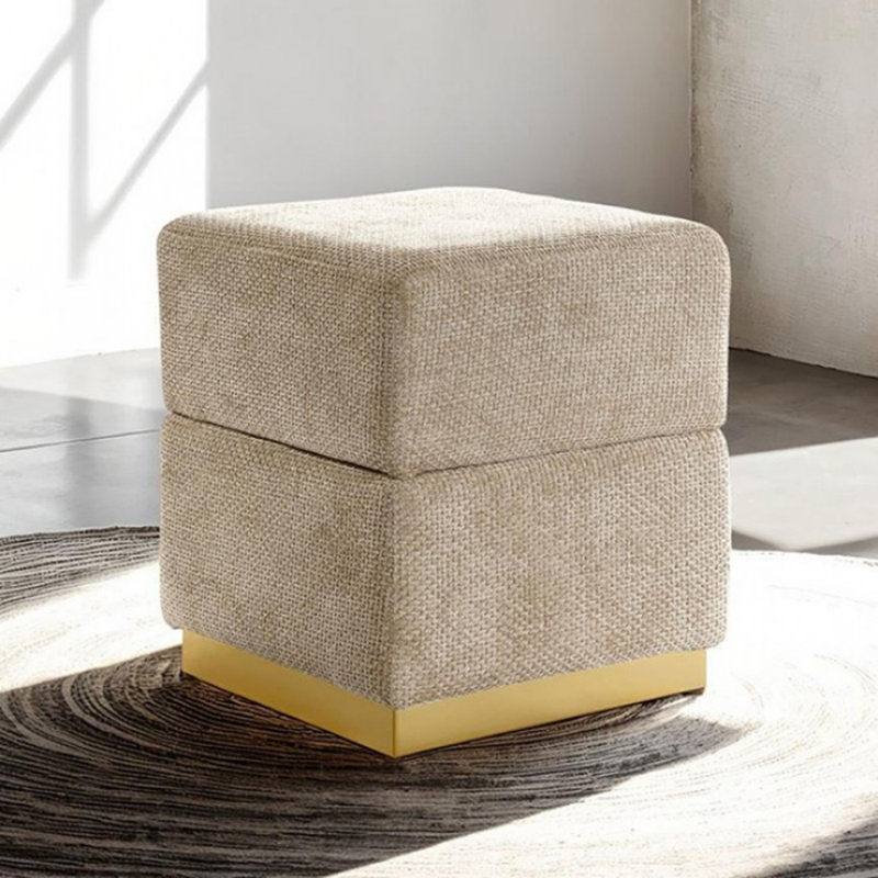 Tabouret de rangement Bowman, Gris argenté
