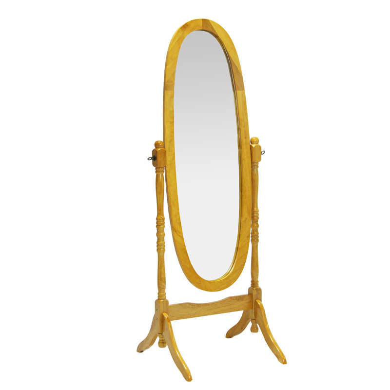 Wood Floor Mirror, Antique