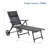 Patio Lounge Chair With Wheels Neck Pillow Aluminum Frame Adjustable