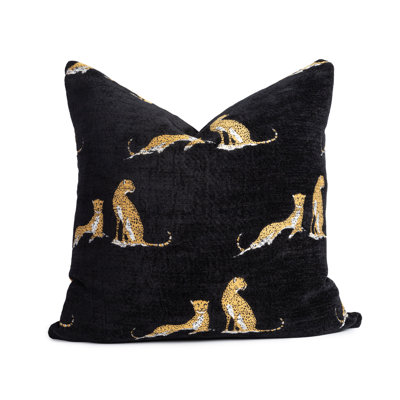 Panther Animal Print Feather Throw Pillow