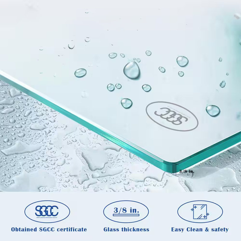 56"-60" W * 76" H Double Sliding Shower Door With 10mm Tempered Glass , Gold
