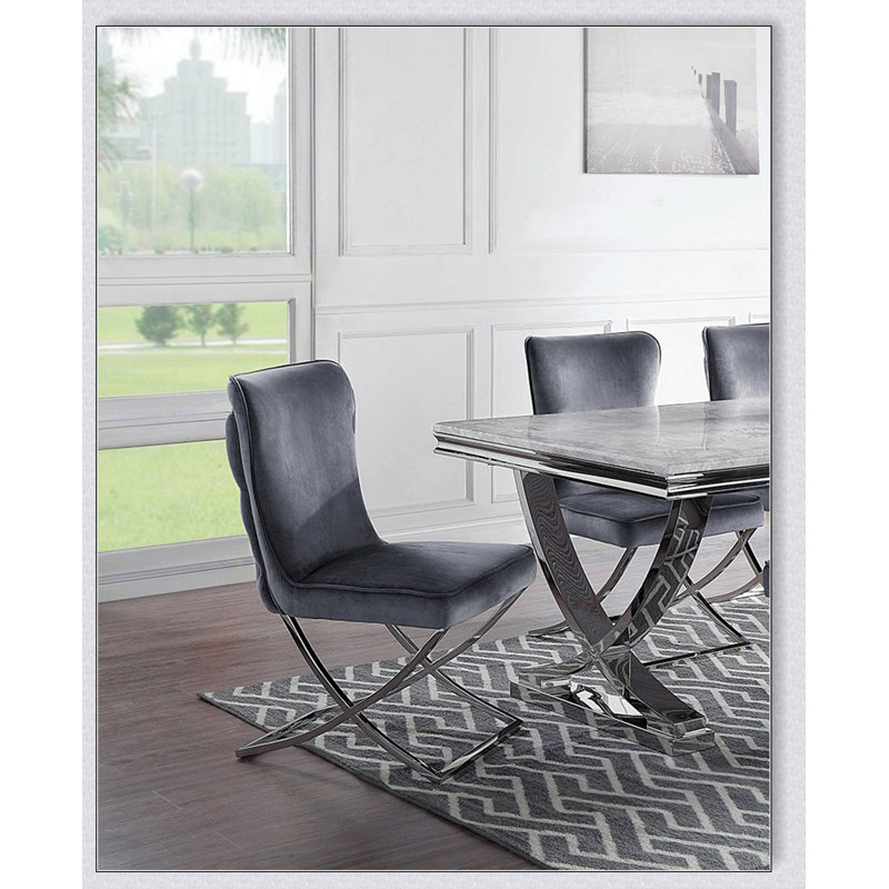 Chaises d'appoint en velours 2 pièces