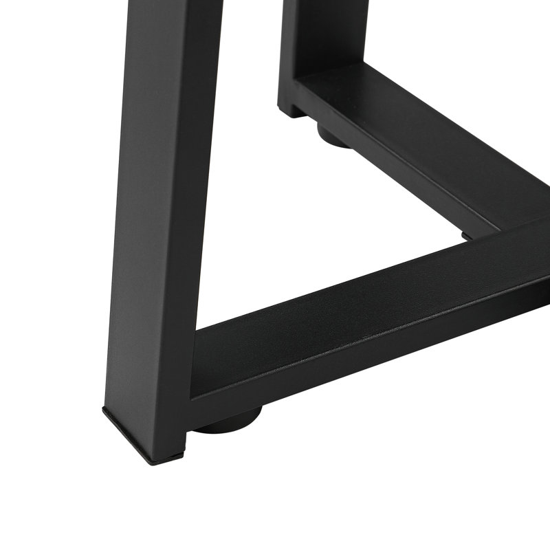 Rustic Round Wood Top End Table, Black