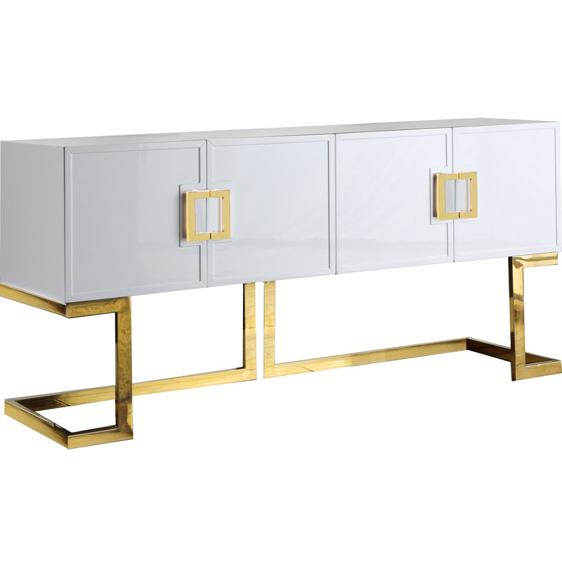 Beth 64" Wide Sideboard, Gold/White