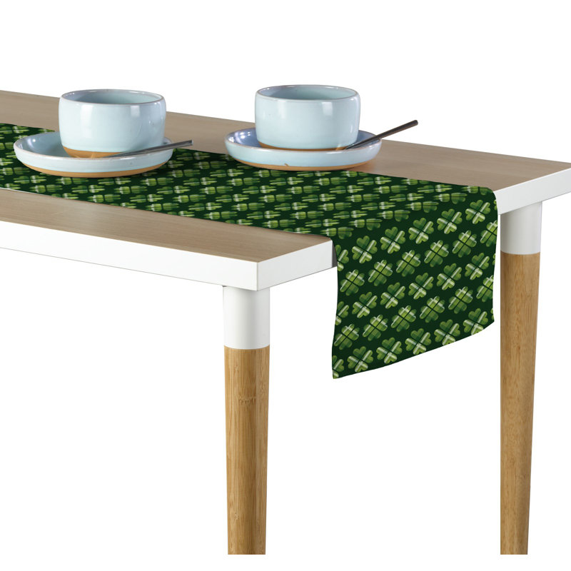 Jonney 4 Leaf Clover Plaid Table Runner, 108" x 14"