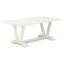 Ensemble de table de salle à manger 9 pièces comprenant une table et 8 chaises de salle à manger en lin bleu ciel avec dossier haut - Lin brossé blanc-127433629-127433631
