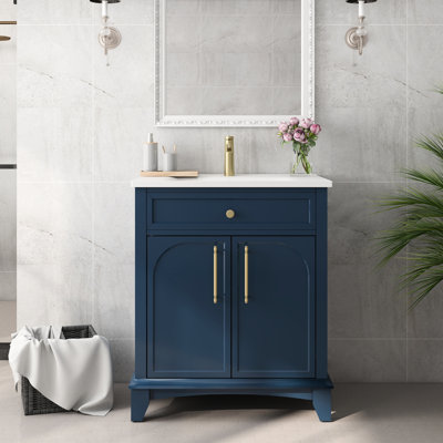 Mid - Century Bathroom Vanity Sink , Drawers With Metal Handles, Construction, Waterproof & Proof, 18.7"w X 27.8"d 34"h Freestanding Sink, Elegant Design, Ample Cabinet Space,