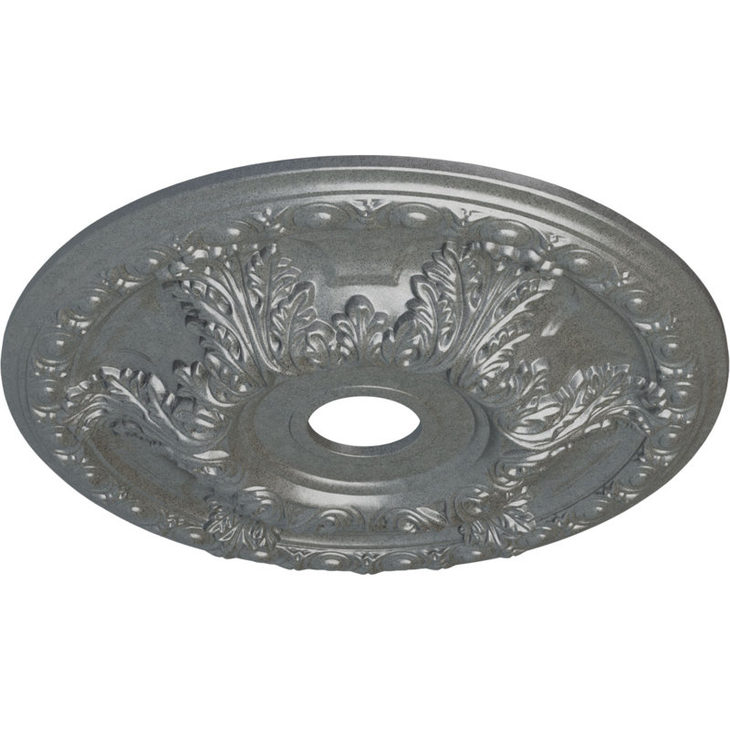 Médaillon de plafond H 2 1/2 po x l 23 3/8 po x P 2 1/2 po Granada, Platine, H 23,38 po x l 23,38 po x P 2,5 po