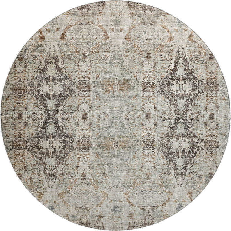 Premium Machine Washable Mayfield AMF1222 Global Rug, Round 8'