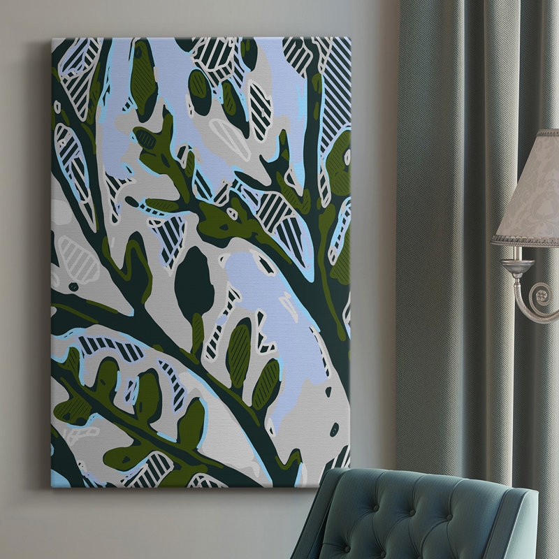 Abstrait arbre membres II - peinture sur toile tendue, H 18 po x l 12 po x P 1 po