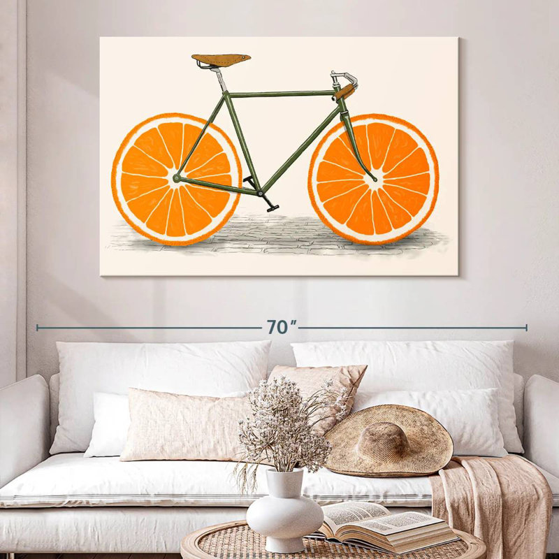 Mehar Zest Orange Wheels, 34" H x 51" W