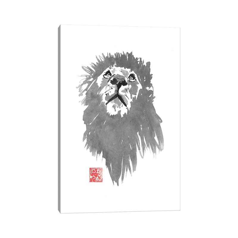 Lion Hunting by Péchane - Print on Canvas, Wrapped Canvas, 66.04 cm H x 45.72 cm W x 1.91 cm D