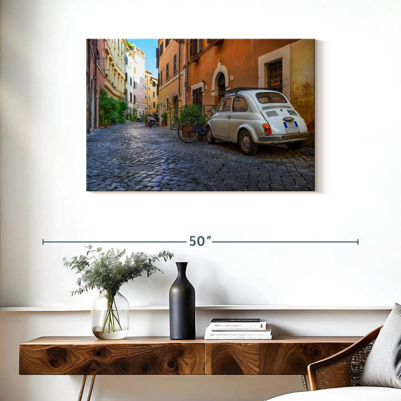 Rue pavée Sireci à Rome, H 24 po x l 36 po