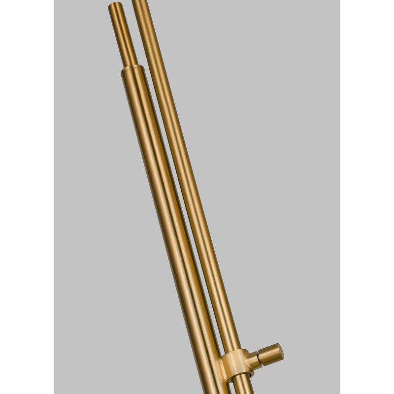 Noki 42.75'' Task Floor Lamp with Outlet, Burnished Brass