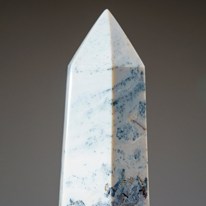 Polished Ocean Jasper Point from Madagascar in Blue/White/Bronze