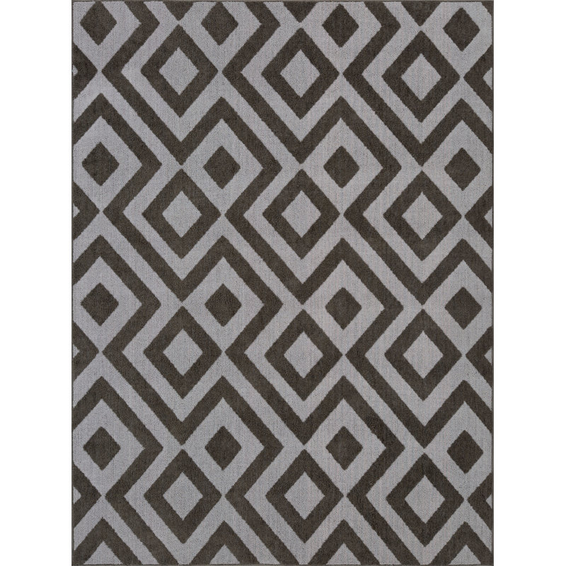 Urbano Geometric Area Rug in Gray, Rectangle 5' x 7'2"