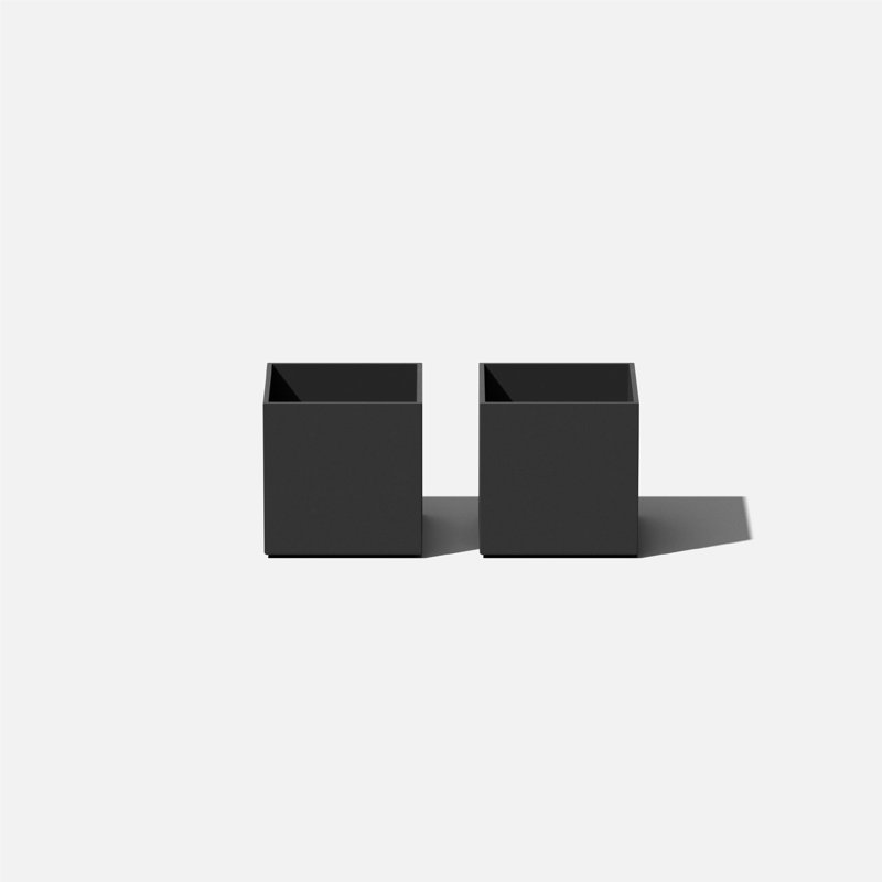 Geo Series Cube Planter, Black, 2