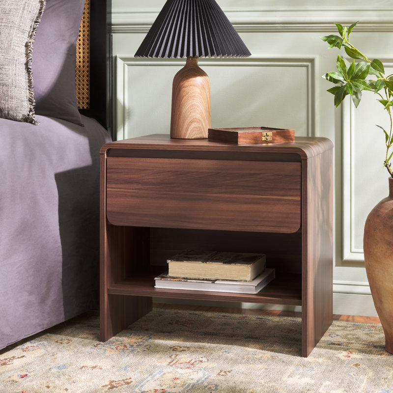Arsenio 1 Drawer Nightstand, Brown